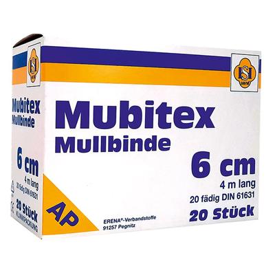 Mubitex Mullbinden 6 cm ohne Cello 20 St Binden