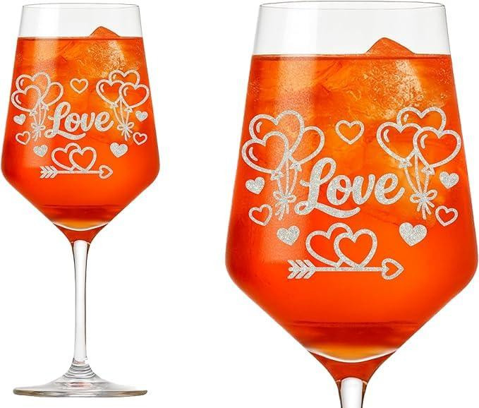 Dripio Wijnglas met gravure Liefde, 350 ml