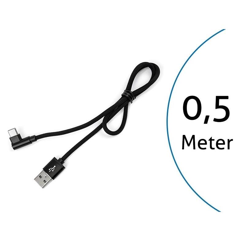 TecLines TUC006B USB auf USB-C Kabel 90 Grad gewinkelt 0,50m, schwarz (0.50 m, USB 3.2 Gen 1) (TUC006B)