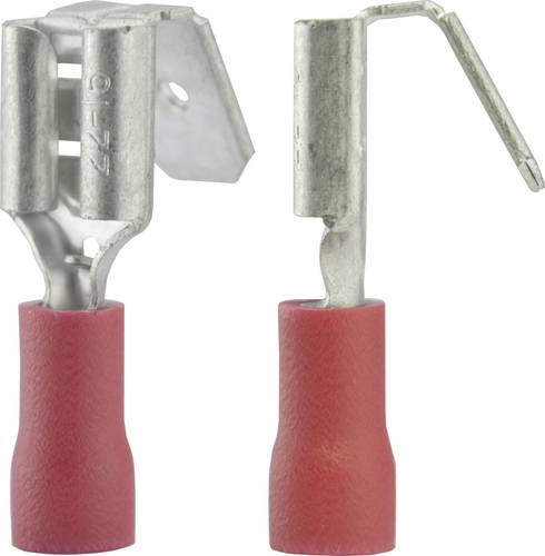 Vogt Verbindungstechnik 3925 Flachsteckhülse mit Abzweig Steckbreite: 6.3mm Steckdicke: 0.8mm 180° Teilisoliert Rot