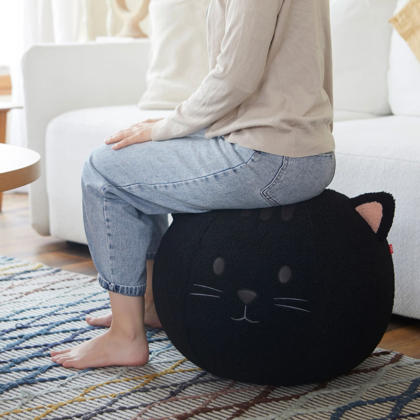 Balvi Poef Kitty zwart polyester