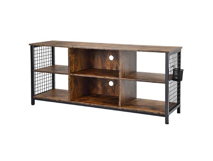 COSTWAY TV-Schrank mit verstellbarem Regal & Stauraum, Holz, 140x40x63cm