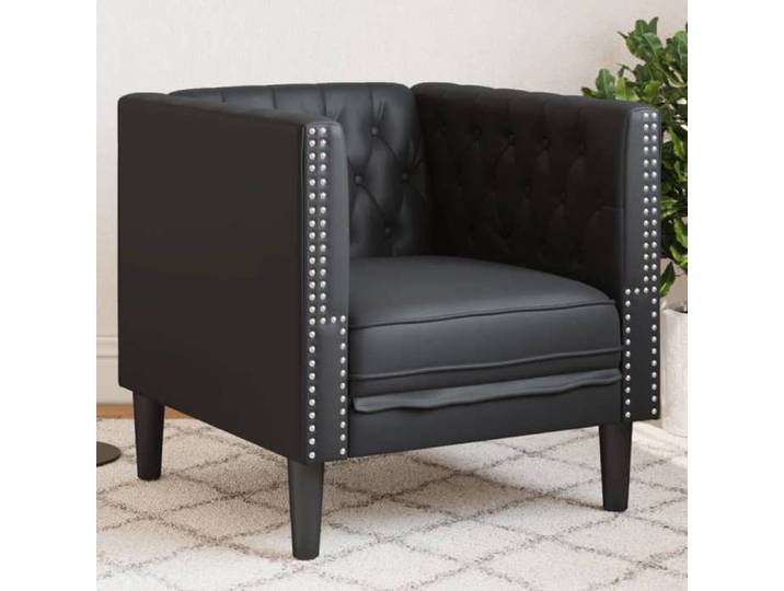Fauteuil Chesterfield noir similicuir chaise de canapé canapé simple fauteuil de baignoire fauteuil canapé 372652
