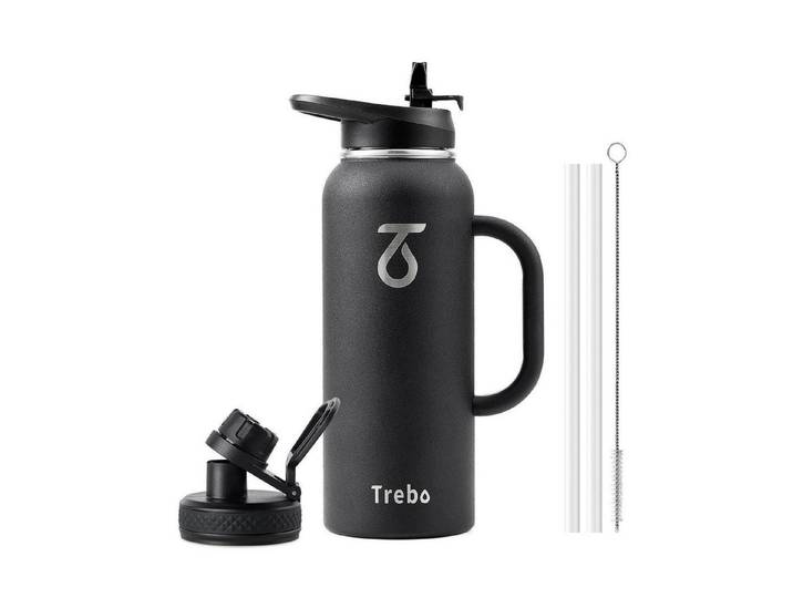 LuxusKollektion Thermoflasche Trinkflasche Edelstahl isoliert schwarz 1.2L