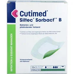 Cutimed 7.5x7.5 Siltec Sorbact B 12 ST