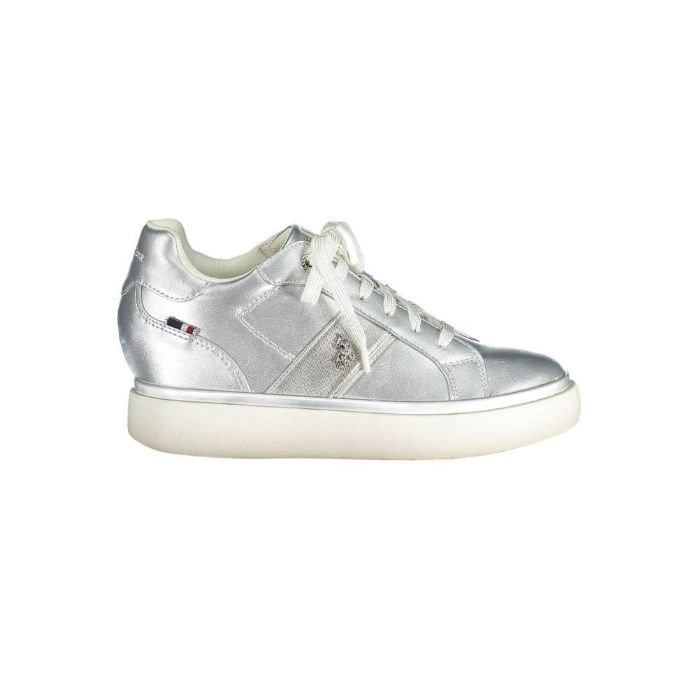 U.S. Polo Assn Leder‑Lowtop‑Sneaker - Silber