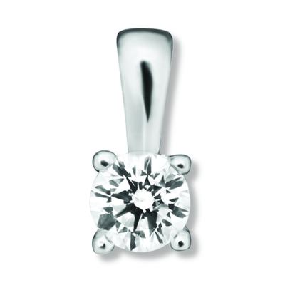 Kettenanhänger ONE ELEMENT "0.2 ct Diamant Brillant Anhänger aus 585 Weißgold", silber, Schmuckanhänger, Damen, 0,2, Diamanten Gold Weißgold 585, Diamanten, Gold, Weißgold 585, Kettenanhänger, Klassische Eleganz – veredelt mit funkelndem Diamantbesatz