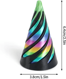 Inspire Picks 3D Printed Rotating Spiral Pyramid Anti Stress Fidget Toy & Sensory Desk Decor 6