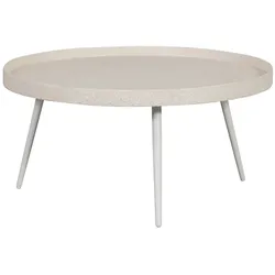 Beistelltisch Bounds aus Metall und Holz, rundes Design, naturfarben, Ø 76 cm, modern