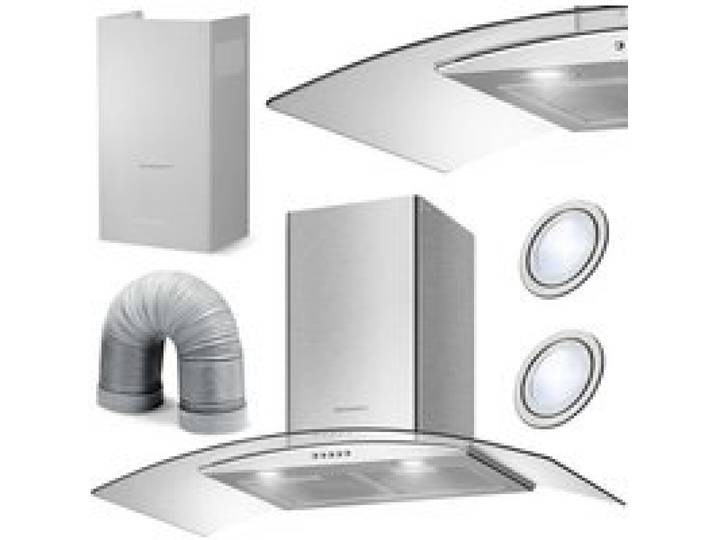 Hotte aspirante cheminée - JANSHOP - 90 cm - Inox - Berdsen BT-223 - Éclairage LED - Filtre anti-graisse aluminium