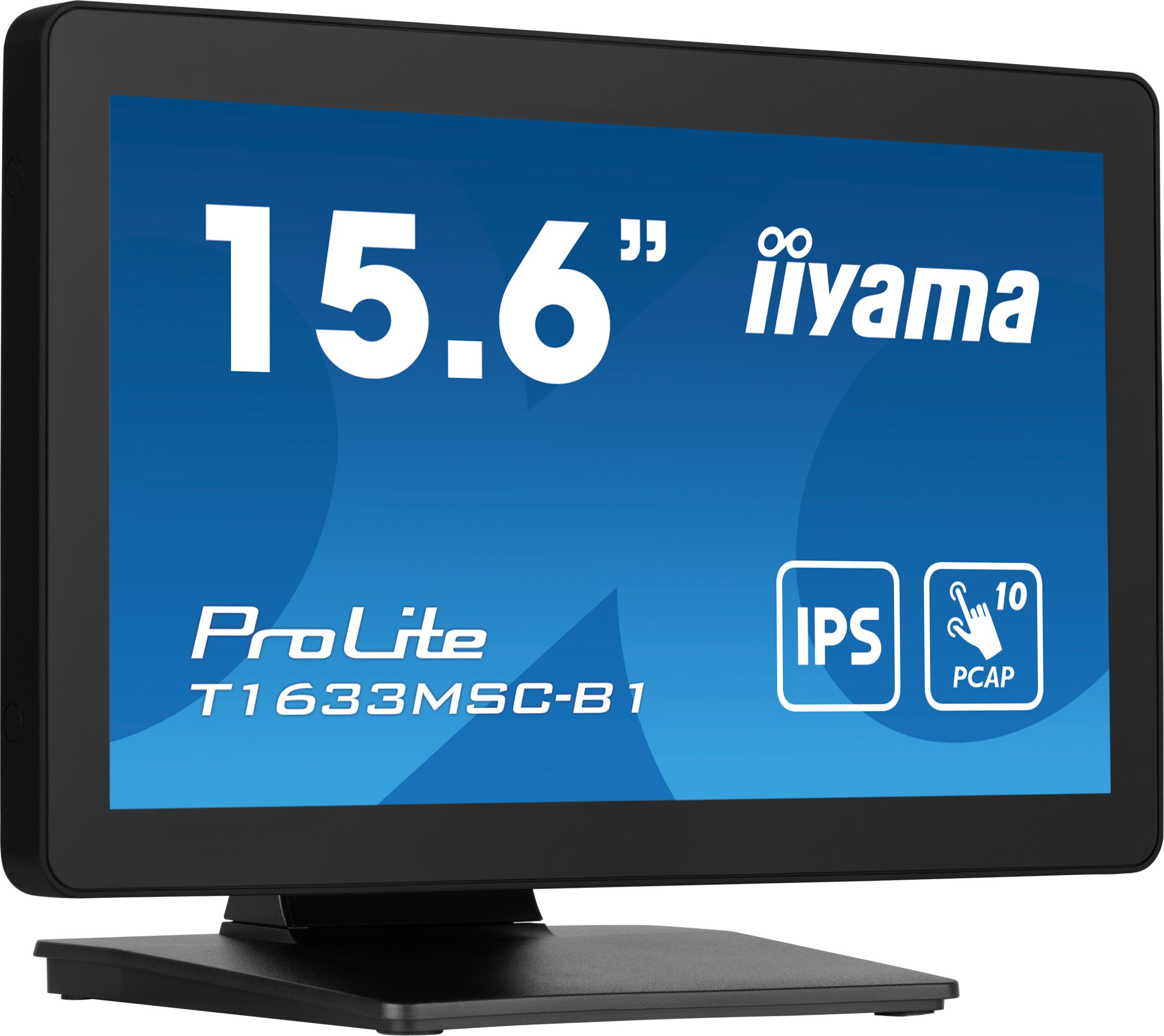 iiyama ProLite T1633MSC-B1, 39,6 cm (15.6"), 1920 x 1080 Pixel, Full HD, LCD, 5 ms, Schwarz