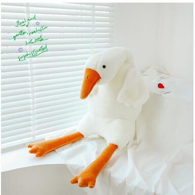 Combo Retail Shop Lovely Big White Goose Throw Pillow Plush Toy Big Goose Doll Sleep On Bed white 190cm
