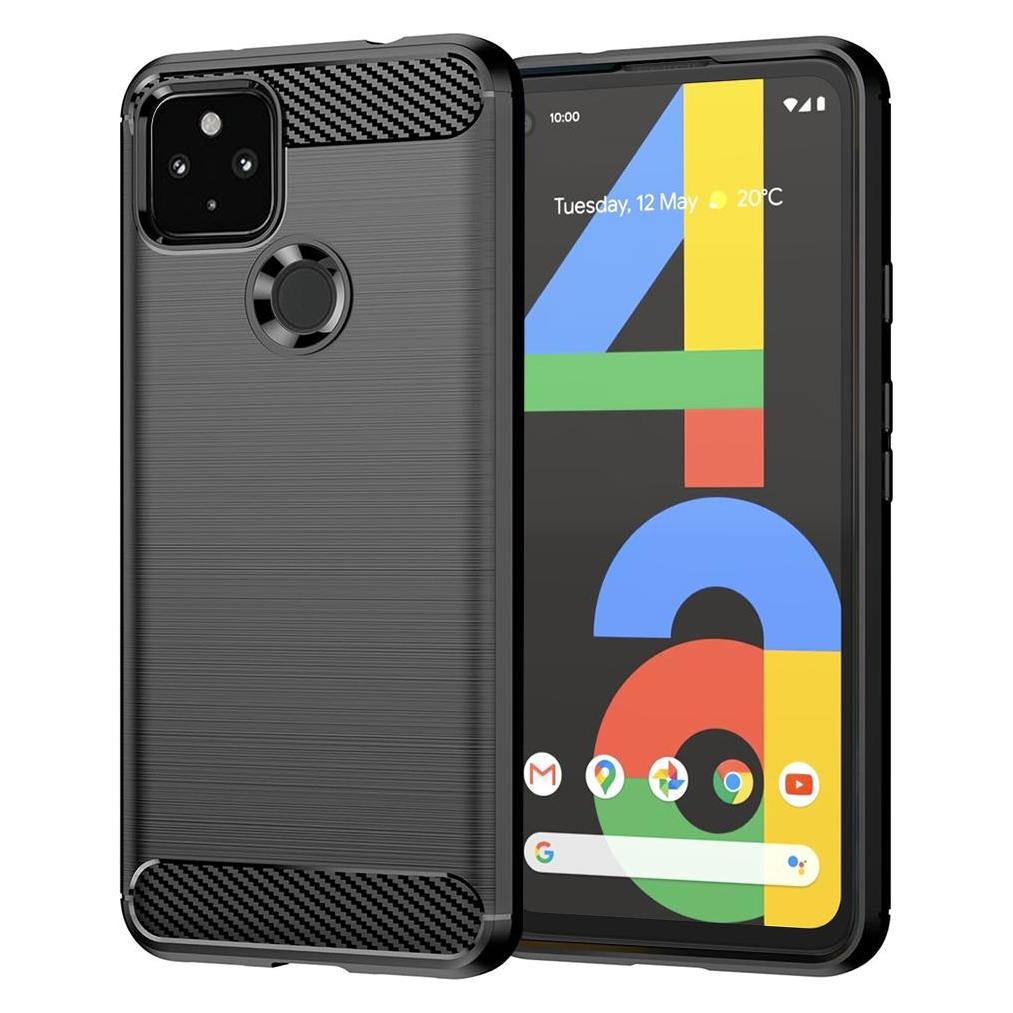 Techsuit - Carbon Silicone - Google Pixel 4a 5G - Black (Google Pixel 4a 5G, Google Pixel 5 XL) (56337638)