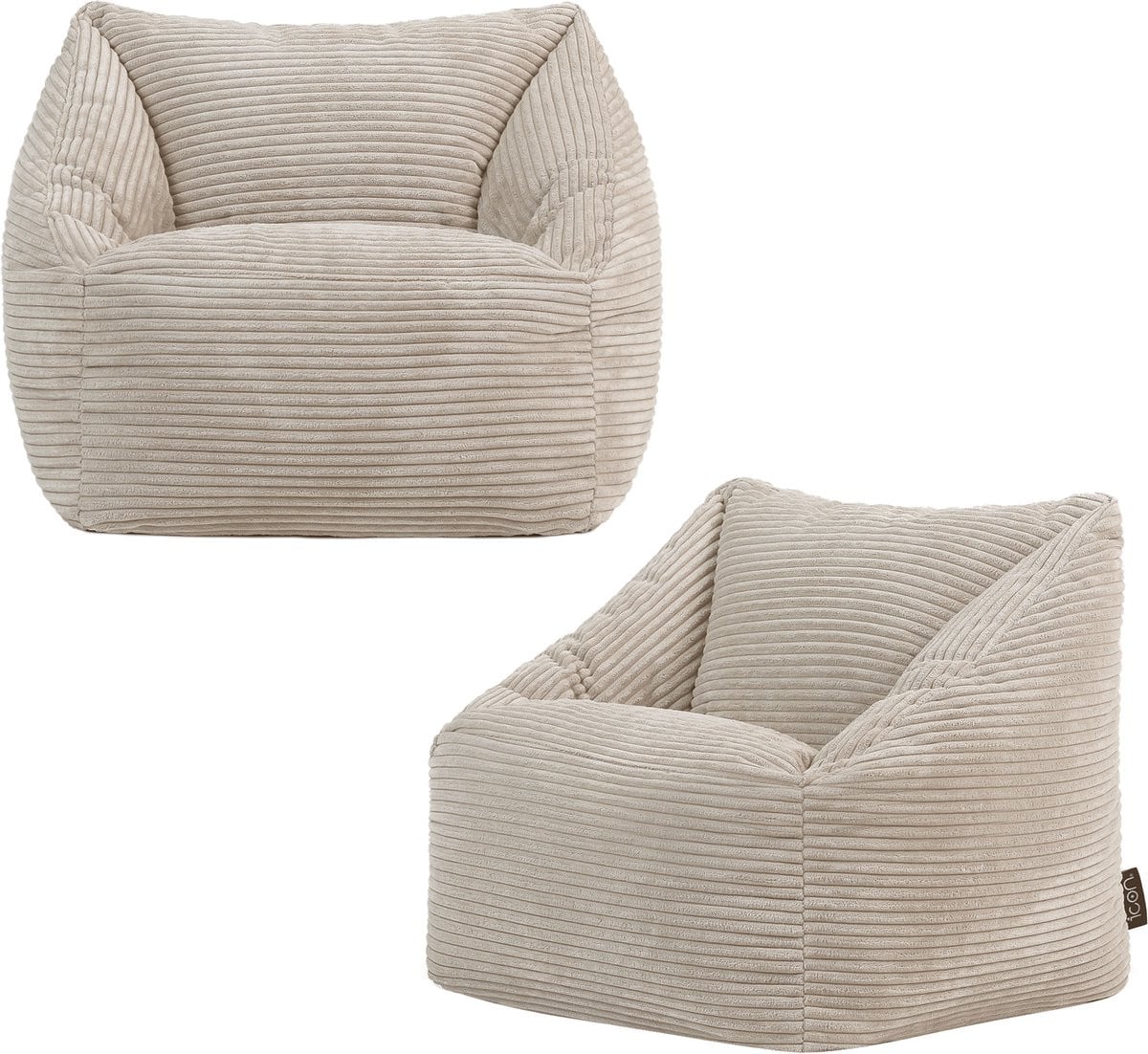 icon Natalia Kinderzitzak Stoel Set van 2 Ribfluweel Beige