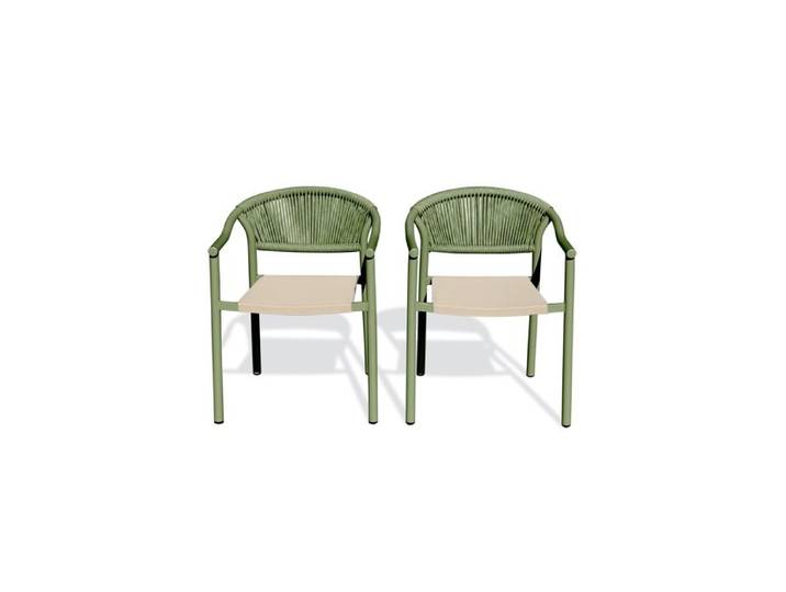 Lot de 2 fauteuils de jardin - Vert olive - SUMBA