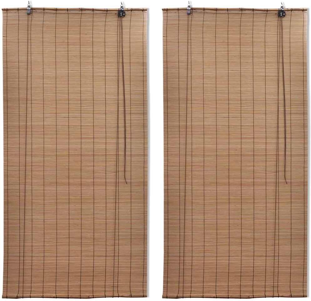 vidaXL Stores roulants en bambou 2 pcs Marron 120x220 cm