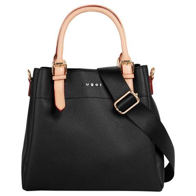 Henkeltasche BUGATTI "BUGATTI Damen ELLA", Damen, Gr. B/H/T: 22cm x 21cm x 10cm onesize, schwarz, Kunstfaser, unifarben, Taschen