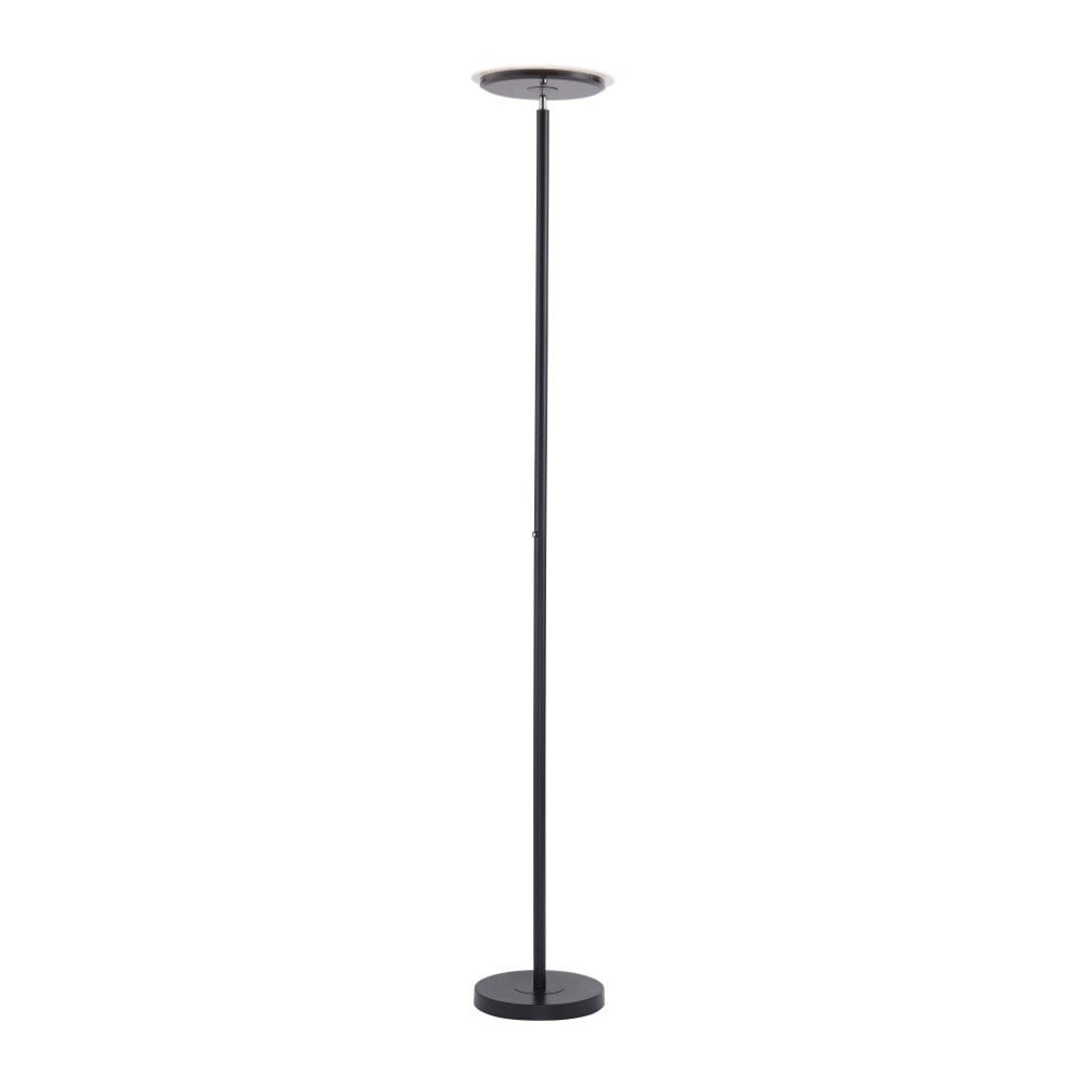 Leuchten Direkt Hans Round design staande leeslamp zwart metaal met dimbare warm witte LED