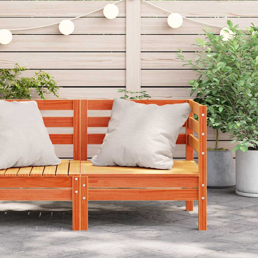 vidaXL Corner Sofa Solid pine wood Brun cire Medium
