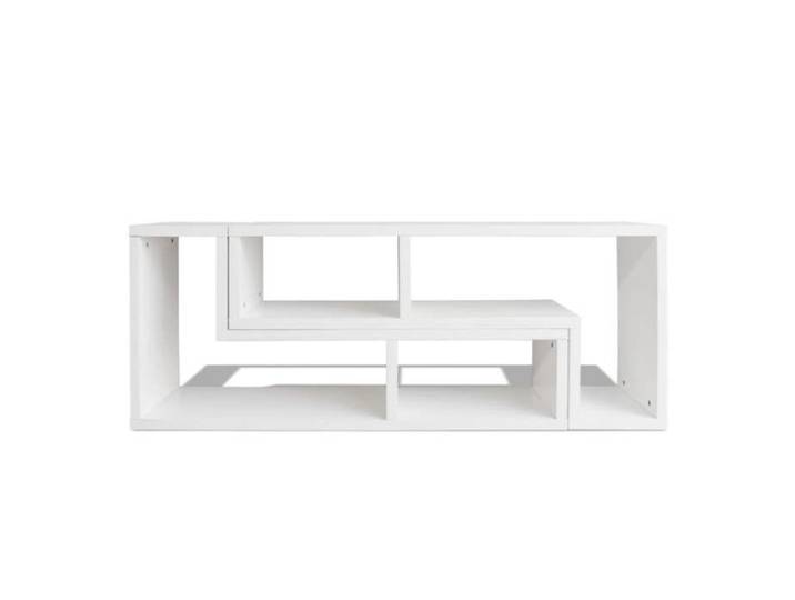 Cabinet TV - Blanc - Meuble TV pour Télévision - 1 PC - double en forme de L Blanc 120x30x56.4/28 cm T5