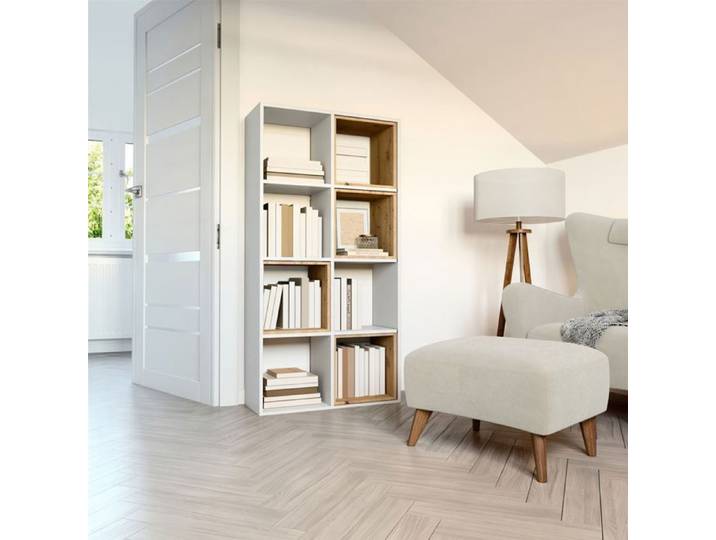 Étagère avec 8 étagères - MALAX - 147 cm - blanc