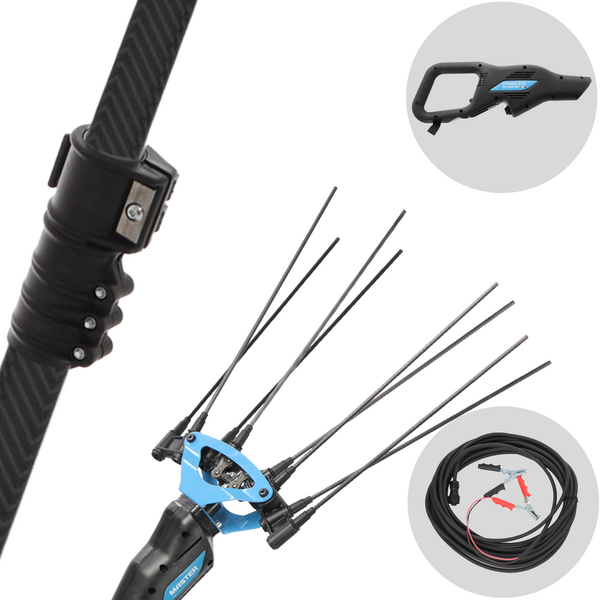 Campagnola Icarus V1 58 - Abbacchiatore elettrico a batteria tipo auto con cavo in dotazione - Asta telescopica in carbonio 150/220 cm