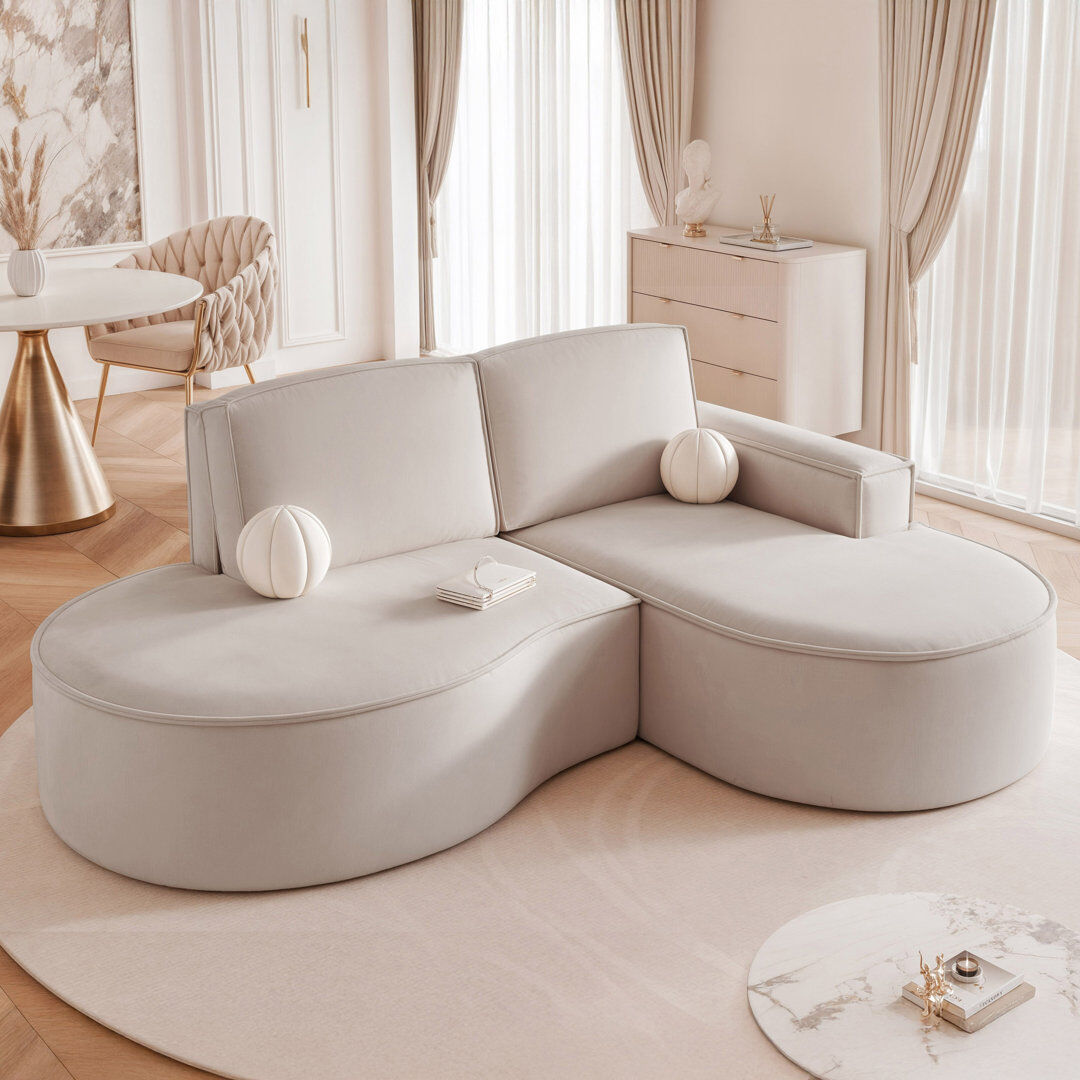 Metro 4 Seater Corner Sectional Cream 88cm H X 210cm W X 157cm D