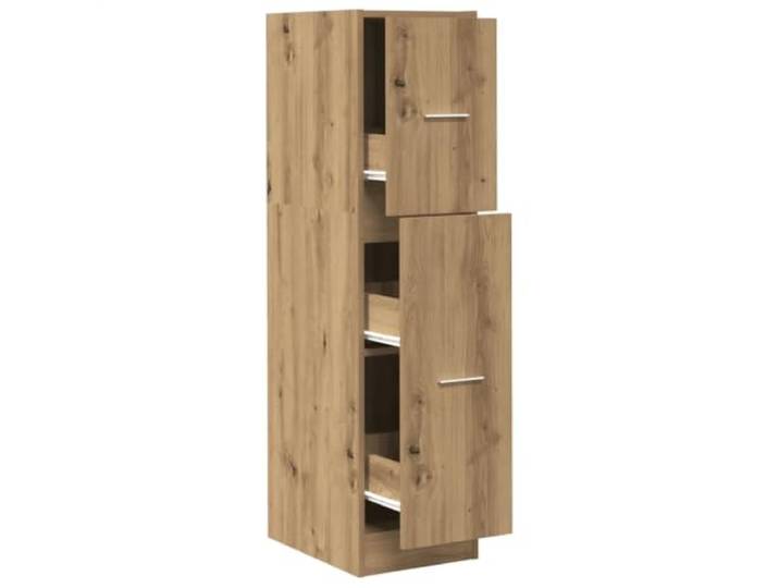 Helloshop26 Apothekerschrank, multifunktional, 30 x 41 x 118 cm, große Kapazität, Aufbewahrung aus Holz, Eiche, handgefertigt, 02_0050618