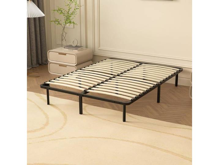DEWINNER Sommier 140x190 2x16 Lattes 9 Pieds Cadre de lit adulte Hauteur 29cm