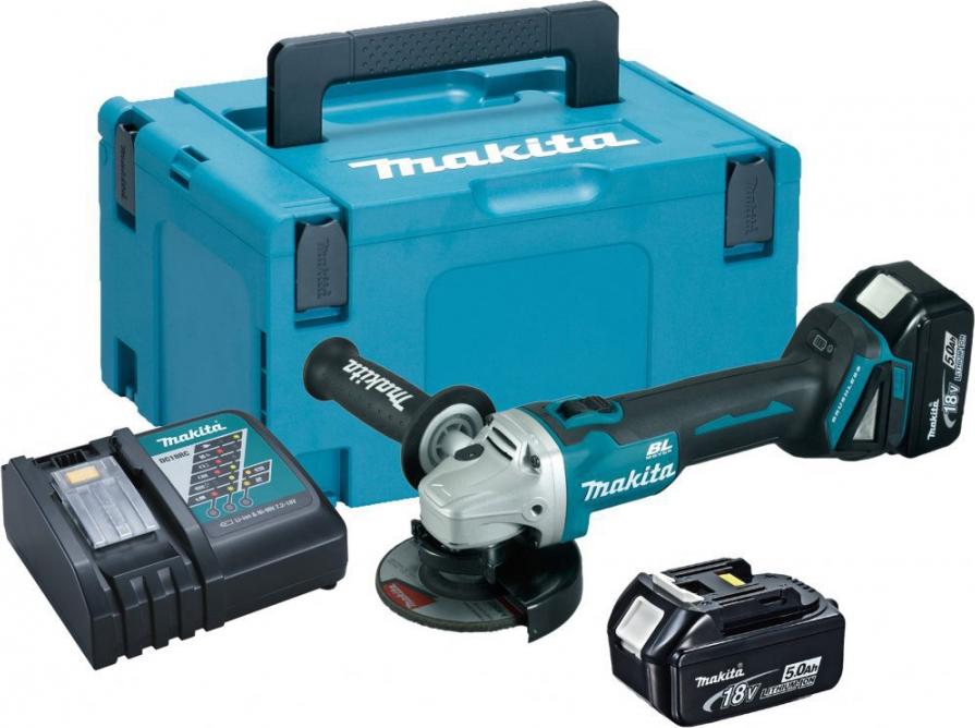 Makita DGA506RTJ, 8500 RPM, 12,5 cm, Akku, 5 Ah, 2,5 kg
