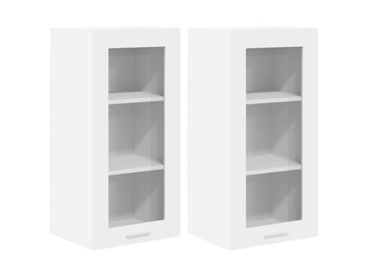 HKTMGDNG Küchen-Hängeschrank 2er Set Weiß 40x31x80 cm Holzwerkstoff Kompakter Hängeschrank 2er Set aus Holzwerkstoff für maximale Ordnung in Küche, Esszimmer oder Speisekammer.