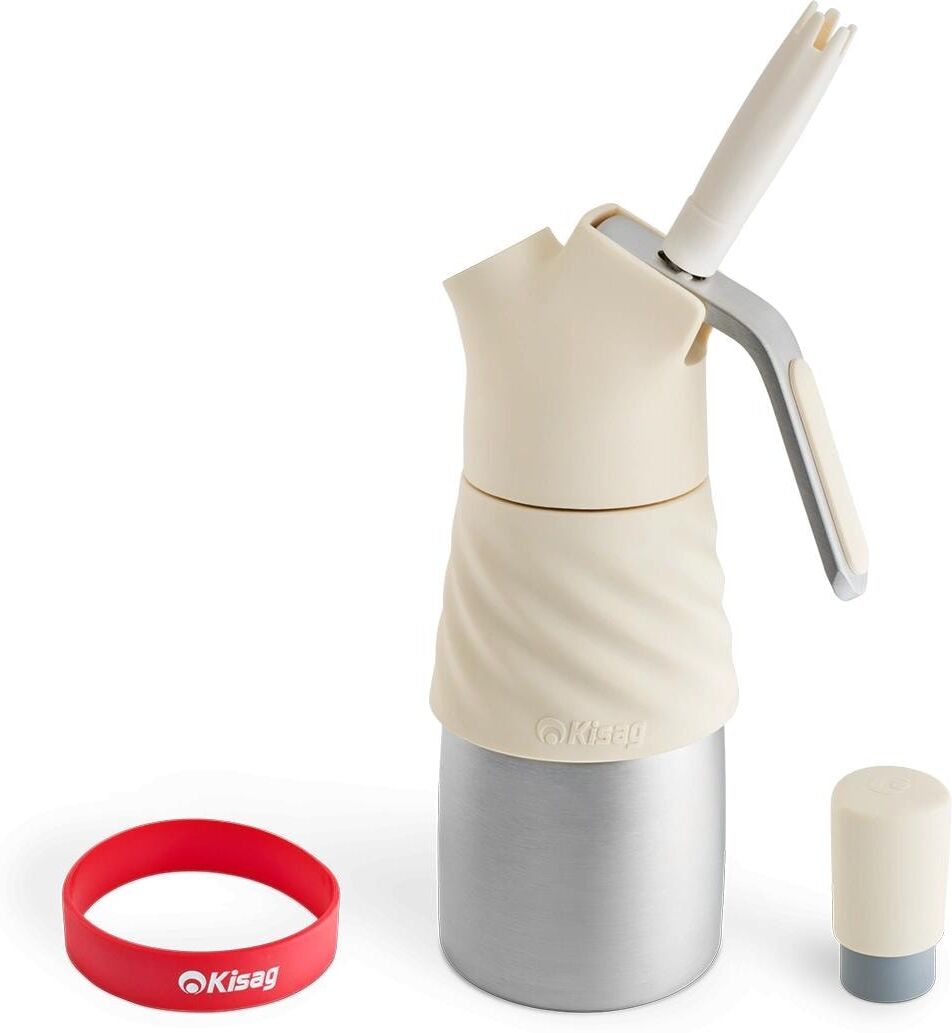Sahnesyphon "Kisag Whipper Creative 0.25 l", weiss (silberfarben, weiß), Metall, Silikon, Sahnesyphons, Sahnesyphon silberfarben, weiß Einheitsgröße