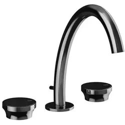 Gessi Origini 3-Loch Waschtischarmatur, mittlere Version, mit Ablaufgarnitur, Ausladung 186mm, 66013706, Farbe: Metall Schwarz PVD
