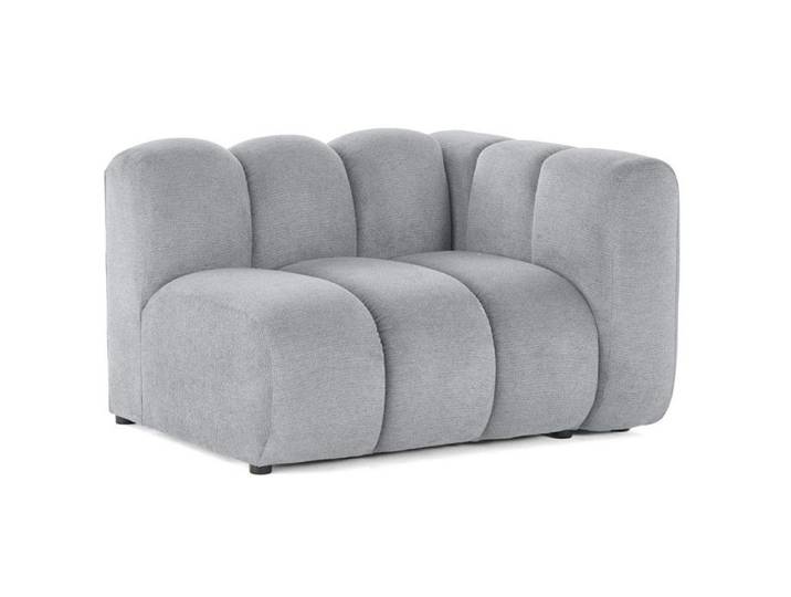 Debbie - module d'assise droit en tissu texturé - Gris
