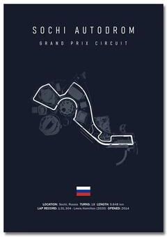 Uplift Picks F1 Track Wall Art Circuit Map Canvas Poster For Motorsport Racing Decor 20x30 Cm 11 unframed
