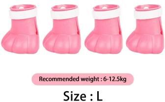 Uplift Picks Adjustable Silicone Cat Paw Protector Boots 4 Pack Anti Scratch Bathing Shoes pink (l)