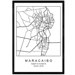 POSTER Maracaibo Nordic-Stil A4 Schwarzer Rahmen