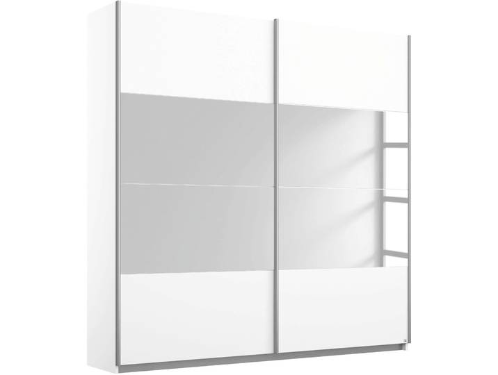 Schwebetürenschrank RAUCH Quadra , weiss (weiß, spiegel), B:226cm H:230cm T:62cm, Holzwerkstoff, Schränke, Schwebetürenschrank, inkl. Wäscheeinteilung und zusätzlichen Einlegeböden