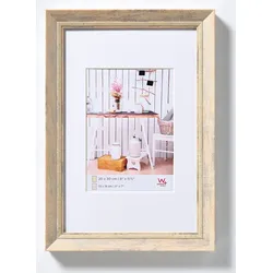 Walther Bilderrahmen Chalet Kunststoff mit Passepartout Natur / 18 x 24