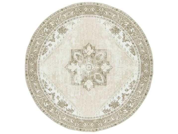 Tapis traditionnel en polyester vert/blanc, 244 cm