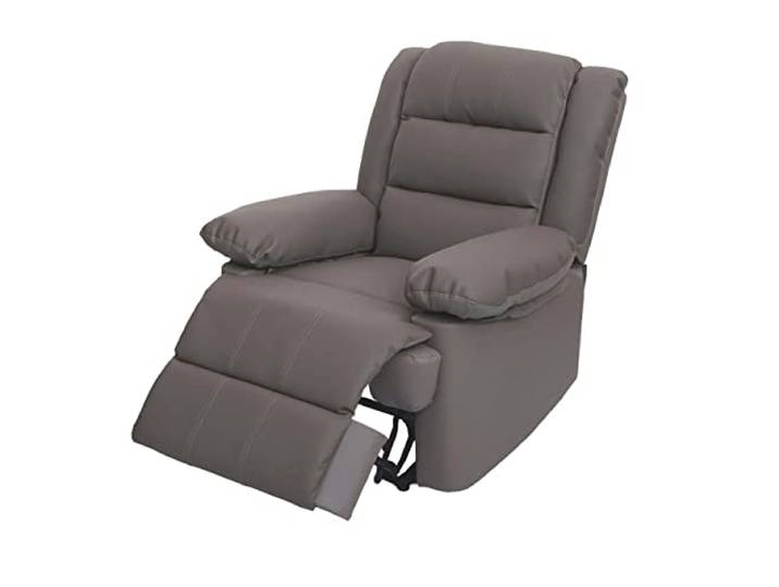 Mendler Fernsehsessel HWC-G15 Leder + Kunstleder 101x87x100cm - Taupe Relaxsessel, Liege, Sessel
