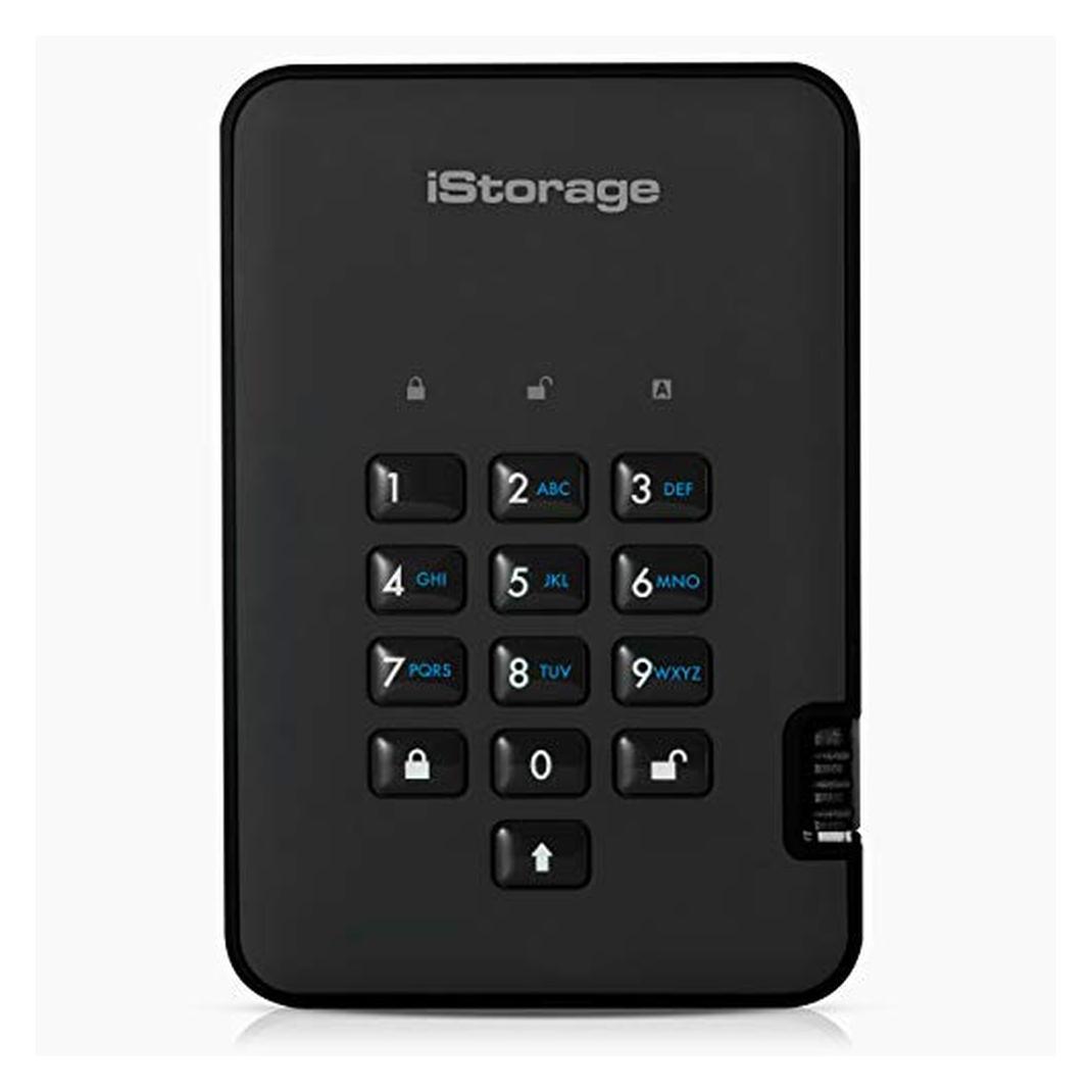 iStorage diskAshur² - Festplatte - verschlüsselt - 3 TB - extern (tragbar) (3 TB) (IS-DA2-256-3000-B)