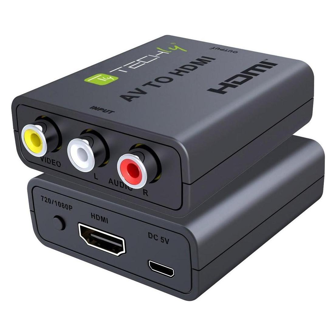 Techly AV-zu-HDMI-Konverter, IDATA SPDIF-71, Schwarz, Unterstützt (Winkeladapter) (622083)