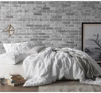 Byourbed White Pin Tuck Duvet Cover
