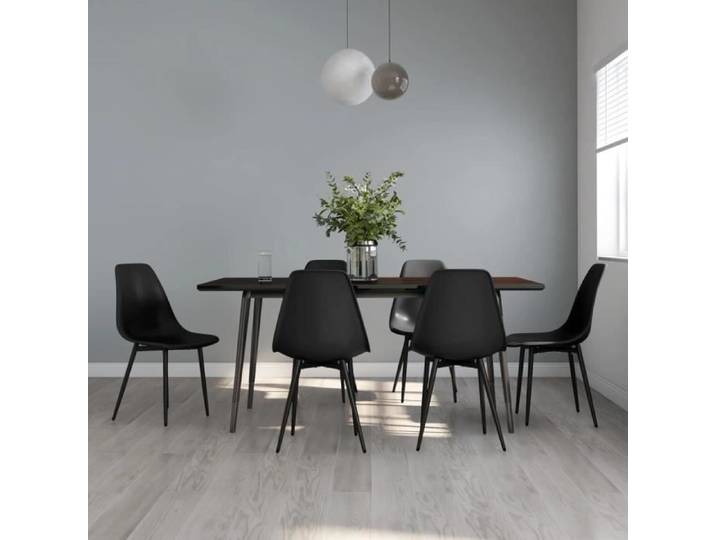 CEN-Chaises à manger lot de 6 noir PP-CEN3082342