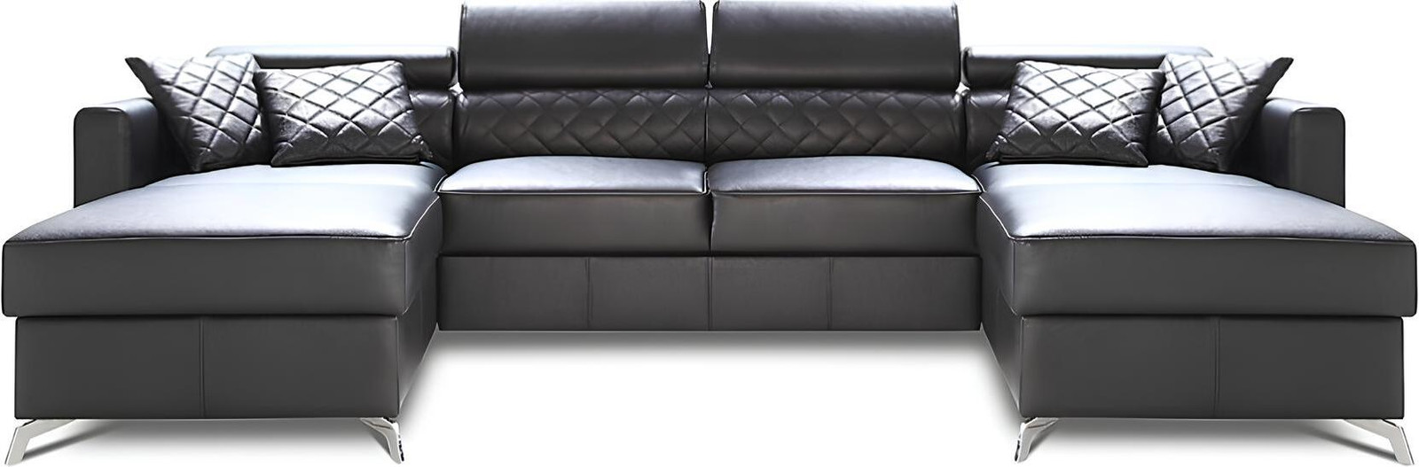 XXL hoekbank met LED-verlichting en modern design in 100% Italiaans leder