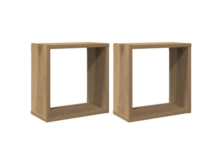 vidaXL Würfel-Wandregale 2Er Set Artisan-Eiche 30/15/30 Holzwerkstoff, Braun, 15x30x30 cm, Wohnzimmer, Regale, Wandregale