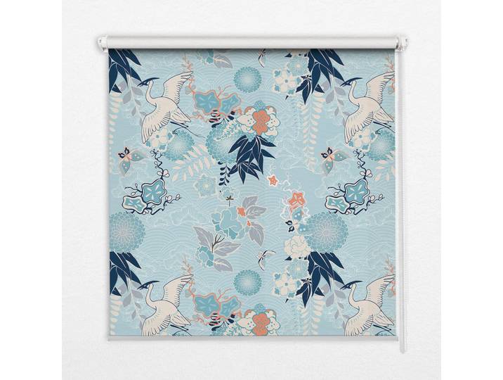 Tulup Innenrollo - Fensterrollo - Rollo - 130x140 cm - Blaue Natur, Kunststoff, Rechteckig, 130x140x0.5 cm, Heimtextilien, Vorhänge, Rollos