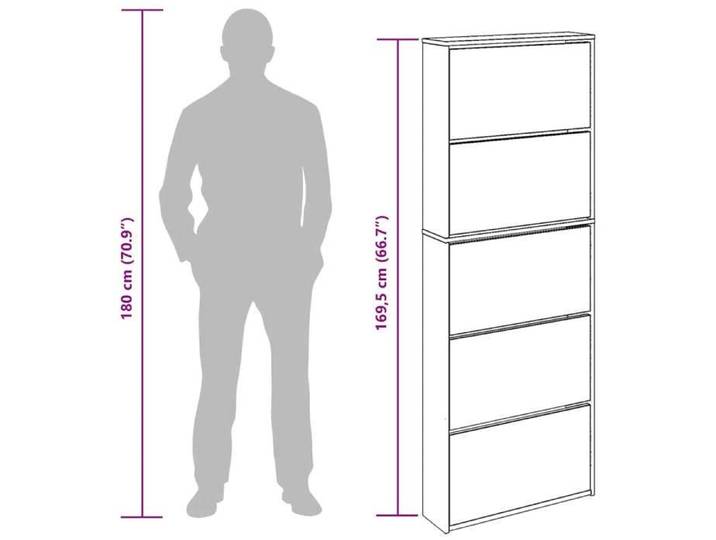CHIC Armoire à chaussures - Meuble étagère à chaus Armoire à chaussures avec miroir 5 niveaux noir 63x17x169 5cm @3645409 3035fzn50