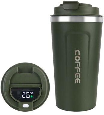 Uplift Essentials Thermo Cafe Coffee Mug Stainless Steel Leak Proof Travel Cup 510ml Green Digit